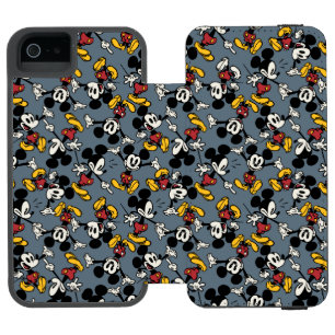 Main Mickey Shorts   Blue Icon Pattern iPhone SE/5/5s Wallet Case