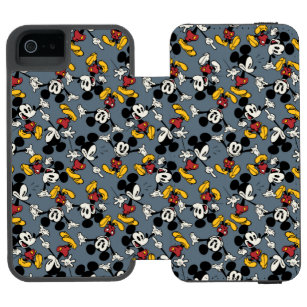 Main Mickey Shorts   Blue Icon Pattern iPhone SE/5/5s Wallet Case