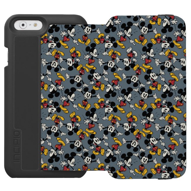 Main Mickey Shorts | Blue Icon Pattern Incipio iPhone Wallet Case (Folio Open)