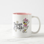 Main Mickey Shorts | Daisy with Flowers Two-Tone Coffee Mug<br><div class="desc">Mickey Shorts - Daisy Duck</div>