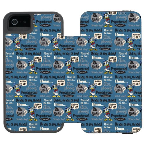 Main Mickey Shorts  Donald Duck Blue Pattern Wallet Case For iPhone SE55s