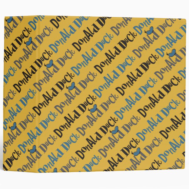 Main Mickey Shorts | Donald Duck Yellow Pattern 3 Ring Binder (Front/Spine)