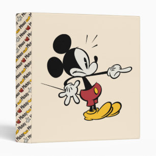 Main Mickey Shorts   Mickey Pointing Out 3 Ring Binder