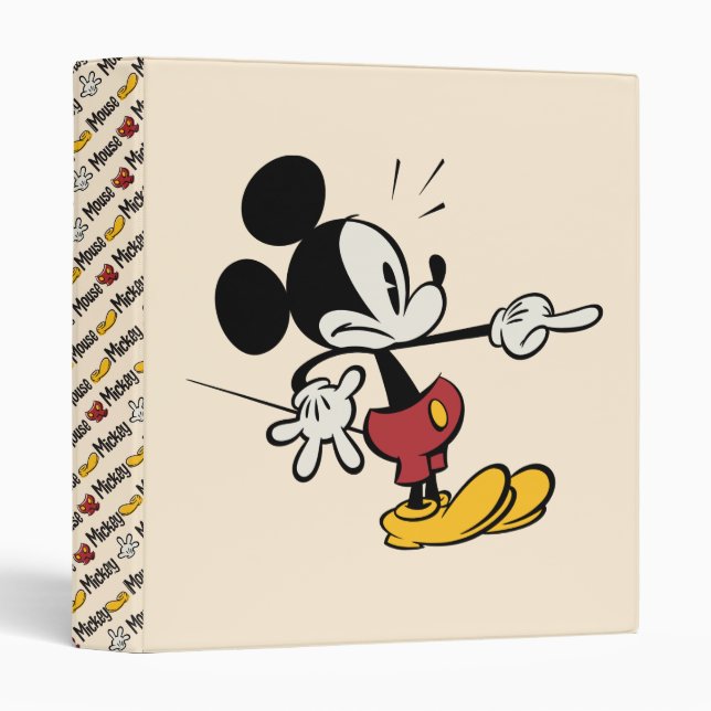 Main Mickey Shorts | Mickey Pointing Out 3 Ring Binder (Front/Spine)