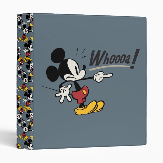 Main Mickey Shorts | Mickey Pointing Whooa 3 Ring Binder (Front/Spine)