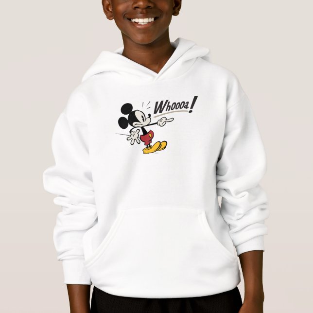 Main Mickey Shorts | Mickey Pointing Whooa Hoodie (Front)