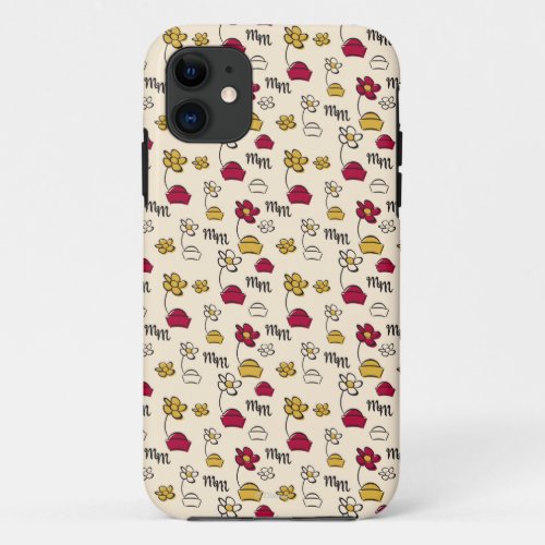 Main Mickey Shorts  Minnie Hats Pattern iPhone 11 Case