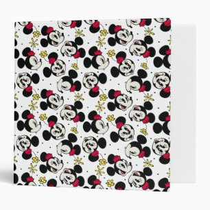 Main Mickey Shorts   Minnie Head Pattern 3 Ring Binder