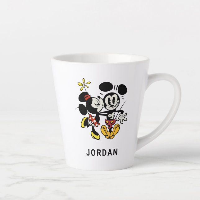Main Mickey Shorts | Minnie Kissing Mickey Latte Mug (Right)
