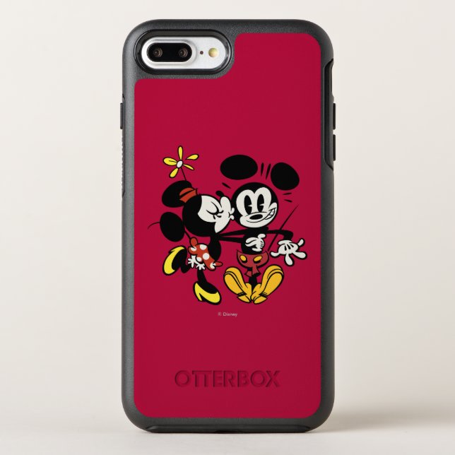 Main Mickey Shorts | Minnie Kissing Mickey Otterbox iPhone Case (Back)