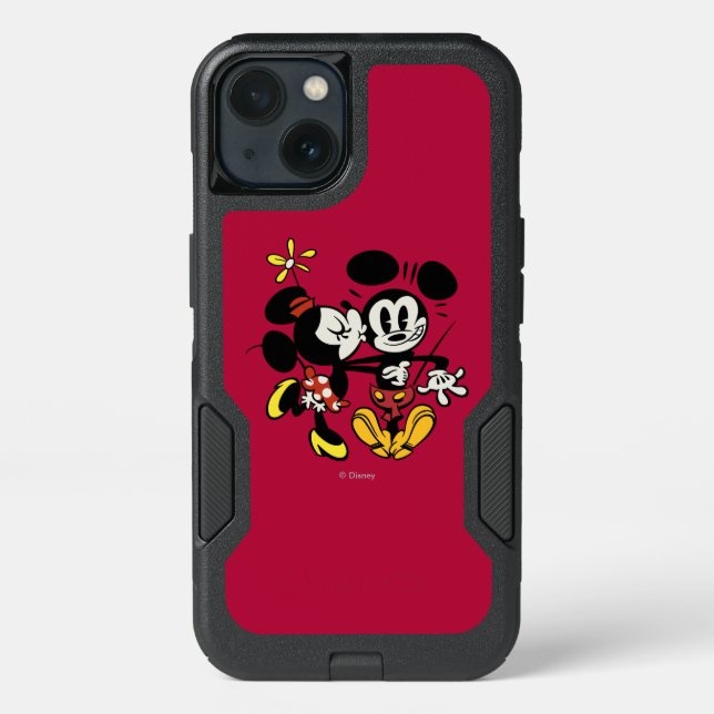 Main Mickey Shorts | Minnie Kissing Mickey Otterbox iPhone Case (Back)