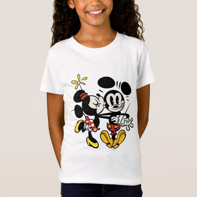Main Mickey Shorts | Minnie Kissing Mickey T-Shirt (Front)
