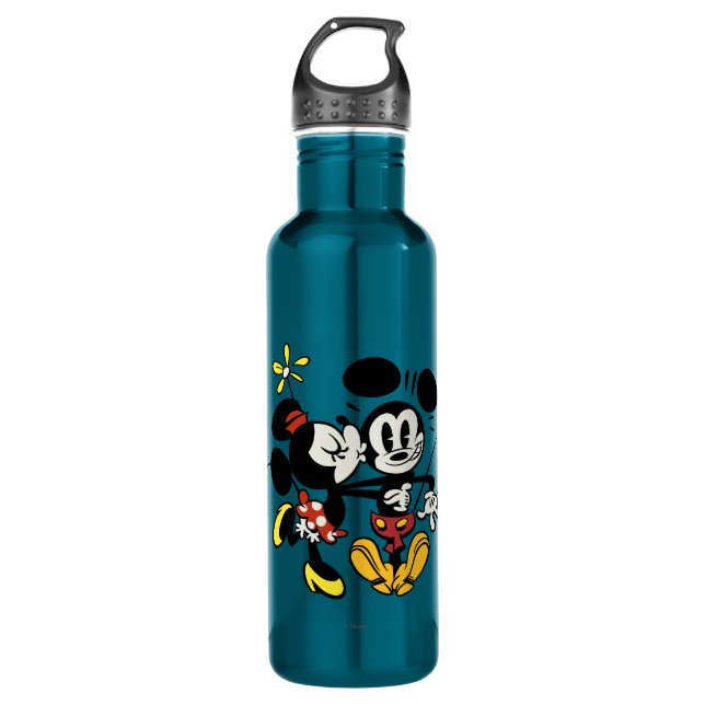 Main Mickey Shorts | Minnie Kissing Mickey Water Bottle (Front)