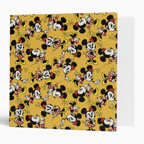 Main Mickey Shorts  Minnie Mouse Orange Pattern 3 Ring Binder