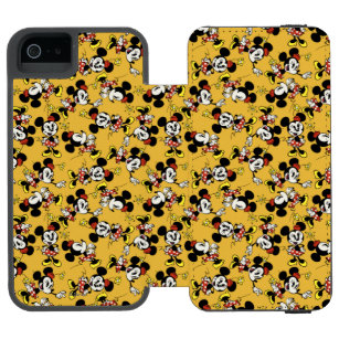 Main Mickey Shorts   Minnie Mouse Orange Pattern Wallet Case For iPhone SE/5/5s
