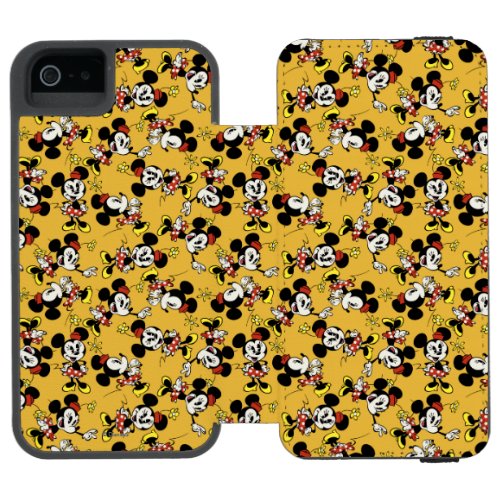 Main Mickey Shorts  Minnie Mouse Orange Pattern Wallet Case For iPhone SE55s