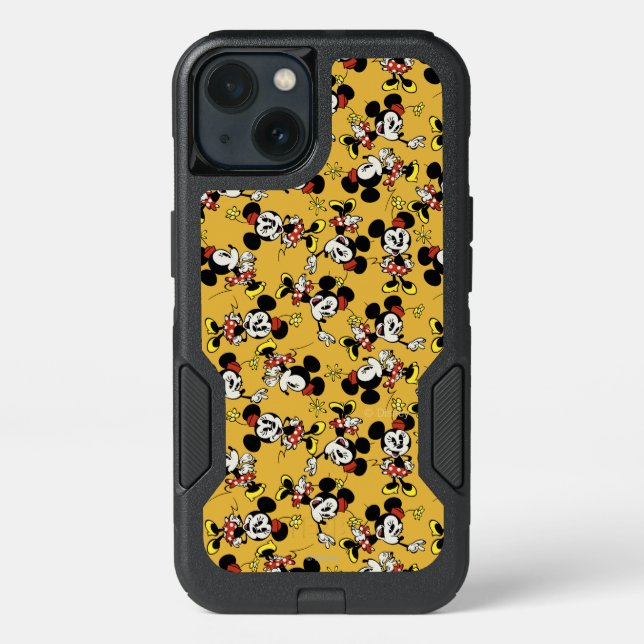 Main Mickey Shorts | Minnie Mouse Orange Pattern Otterbox iPhone Case (Back)