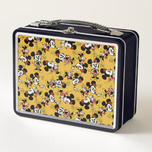 Main Mickey Shorts   Minnie Mouse Yellow Pattern Metal Lunch Box