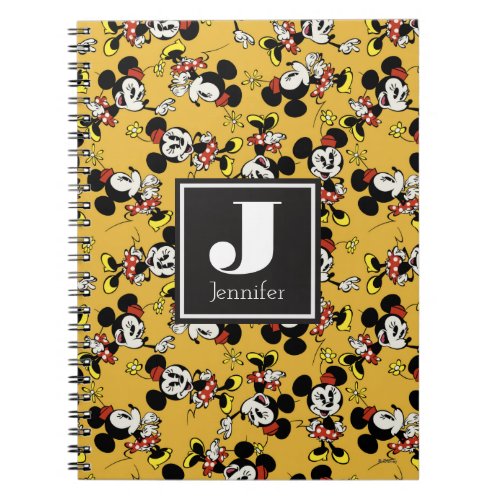 Main Mickey Shorts  Minnie Mouse Yellow Pattern Notebook