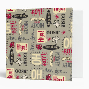 Main Mickey Shorts   Phrase Icon Pattern 3 Ring Binder