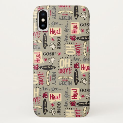 Main Mickey Shorts  Phrase Icon Pattern iPhone X Case