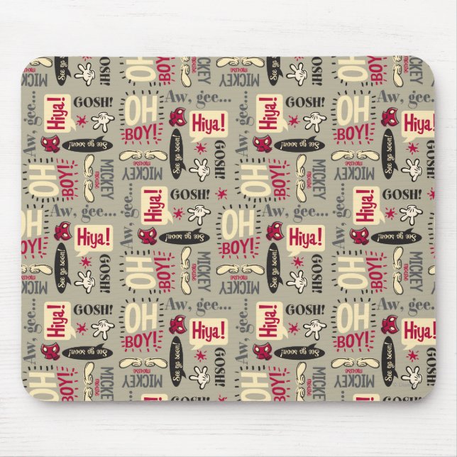 Main Mickey Shorts | Phrase Icon Pattern Mouse Pad (Front)