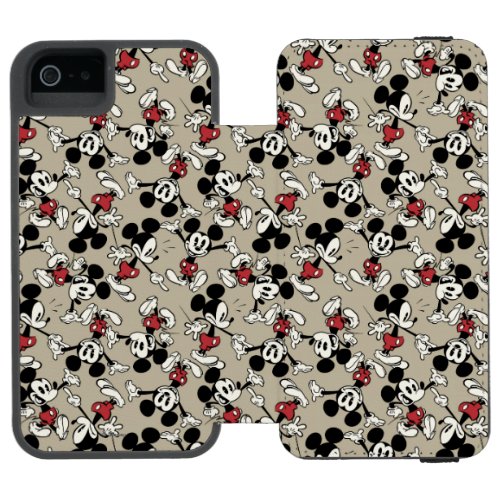 Main Mickey Shorts  Tan Icon Pattern Wallet Case For iPhone SE55s