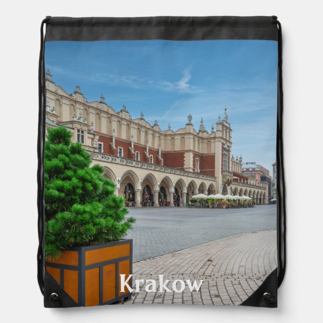 Main square in Krakow old town, Poland Drawstring Bag (Front)