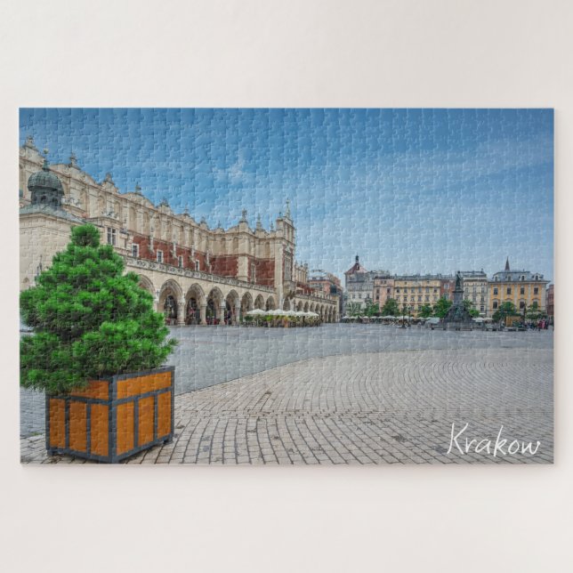 Main square in Krakow old town, Poland Jigsaw Puzzle (Horizontal)