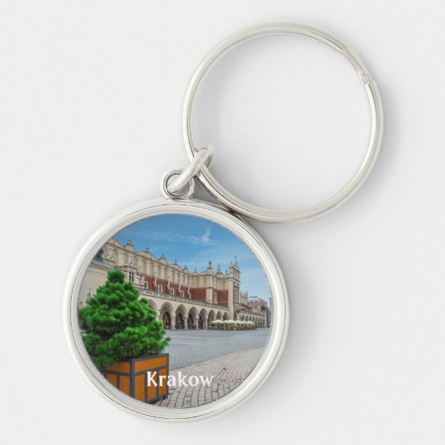 Main square in Krakow old town, Poland Keychain (Front)