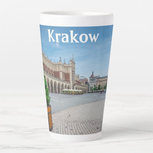 Main square in Krakow old town Poland Latte Mug