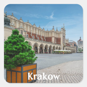 Main square in Krakow old town, Poland Sticker