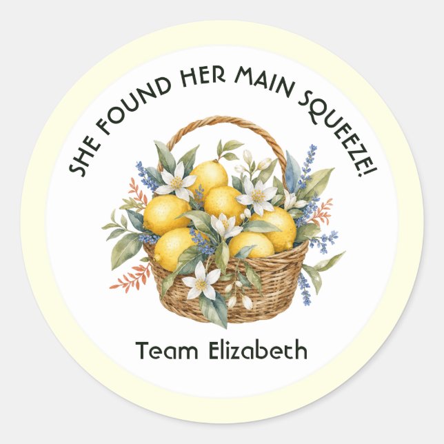 Main Squeeze Amalfi Coast Italian Bachelorette Classic Round Sticker (Front)