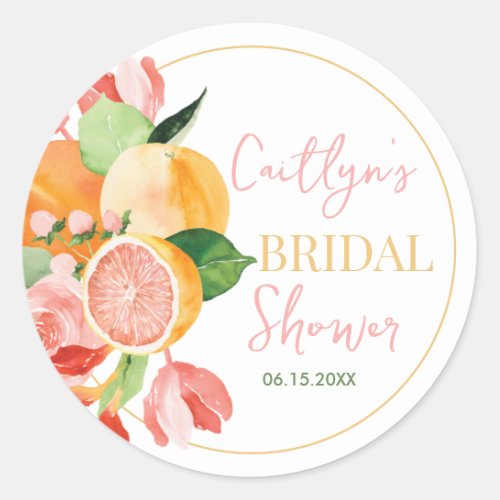 Main Squeeze Bridal Shower  Classic Round Sticker