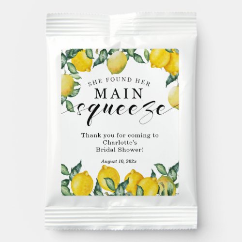 Main squeeze Bridal Shower Favors Lemonade Drink Mix