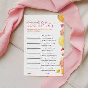 Main Squeeze Bridal Shower Games Know the Bride