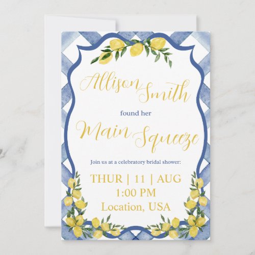 Main Squeeze Bridal Shower Invitation