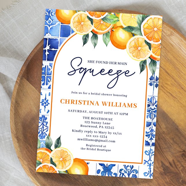 Main Squeeze Bridal Shower Invitation (Creator Uploaded)