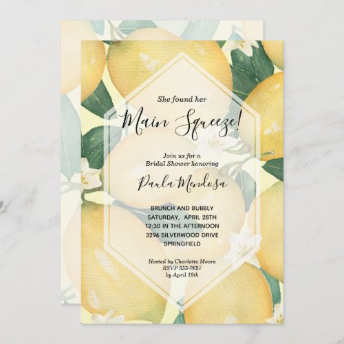 Main Squeeze Bridal Shower Invitations