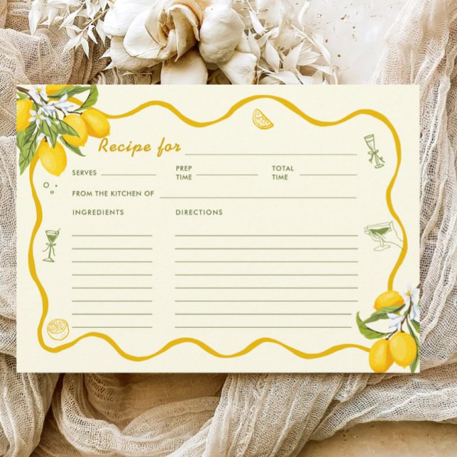 Main Squeeze Bridal Shower Lemon Recipe Card (Creator Uploaded)