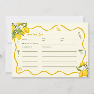 Main Squeeze Bridal Shower Lemon Recipe Card