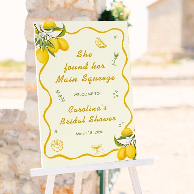 Main Squeeze Bridal Shower Lemon Welcome  Foam Board (Creator Uploaded)