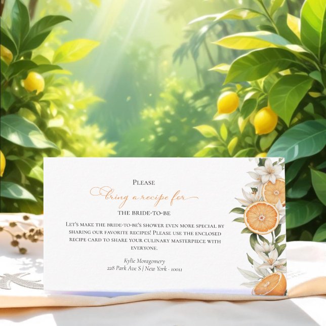 Main Squeeze | Bridal Shower Recipe Request Card (Creator Uploaded)