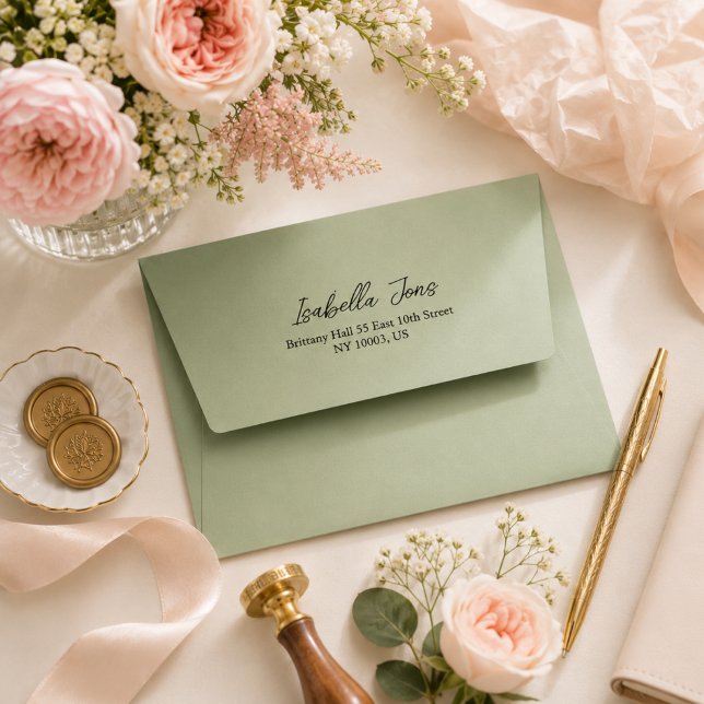 Main Squeeze Bridal Shower Sagegreen Pattern Envelope (Creator Uploaded)