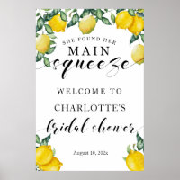 Main squeeze Bridal Shower welcome sign summer