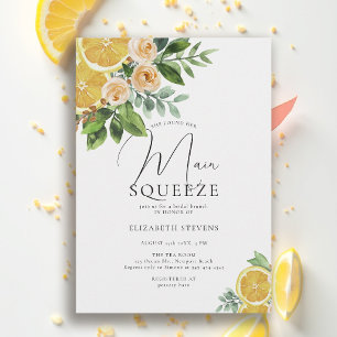 Main Squeeze Burnt Orange Watercolor Bridal Shower Invitation