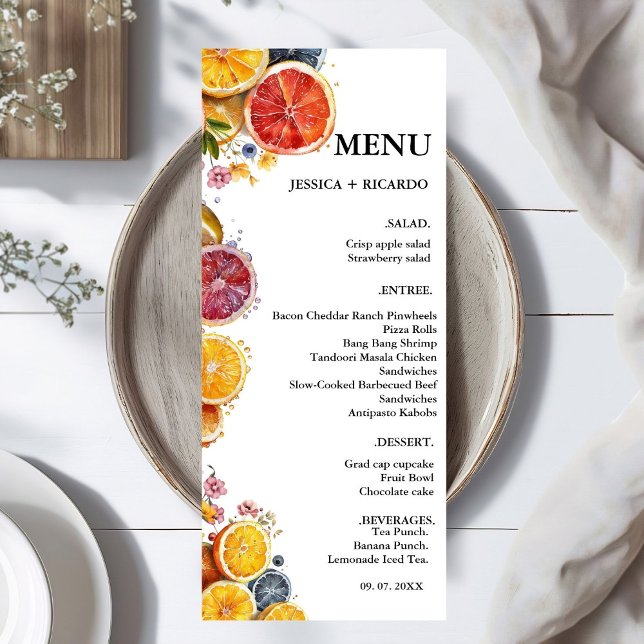 Main Squeeze Cirtus  Wedding bridal shower  Menu (Creator Uploaded)