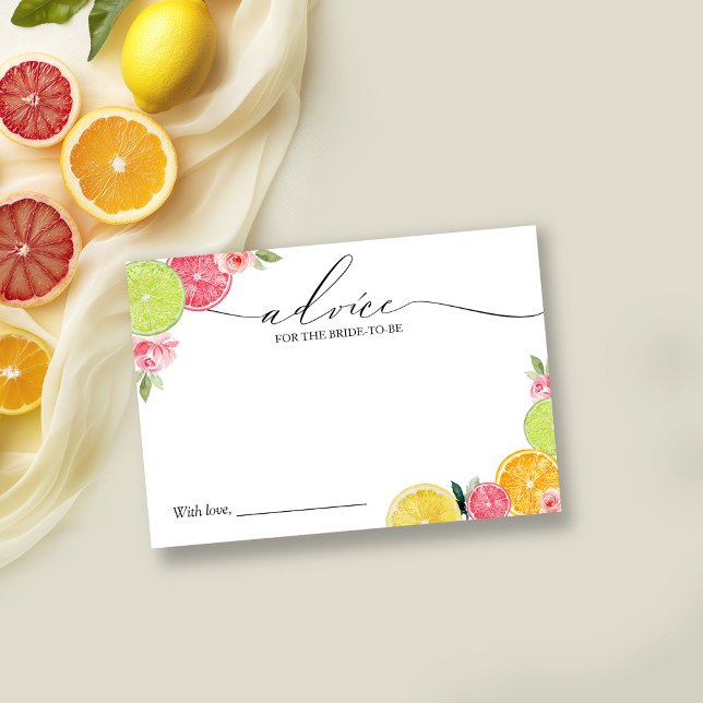 Main Squeeze Citrus Bridal Shower Advice Card (Creator Uploaded)