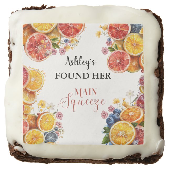 Main Squeeze Citrus Bridal Shower  Brownie (Front)