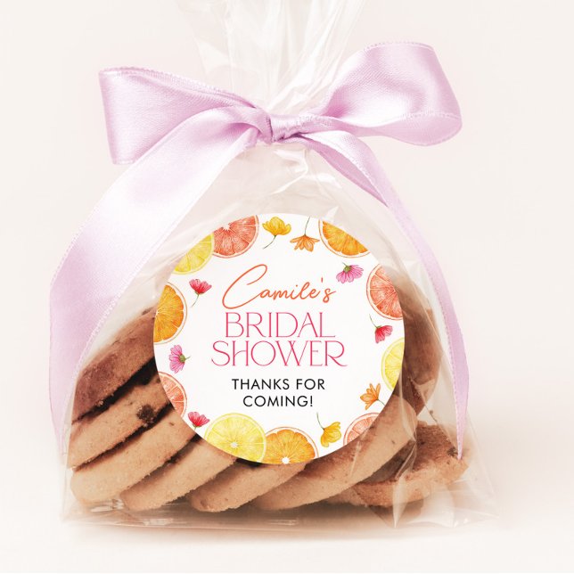 Main Squeeze Citrus Bridal Shower Favor Stickers (Citrus Bridal Shower Favor Stickers | Matching items available)